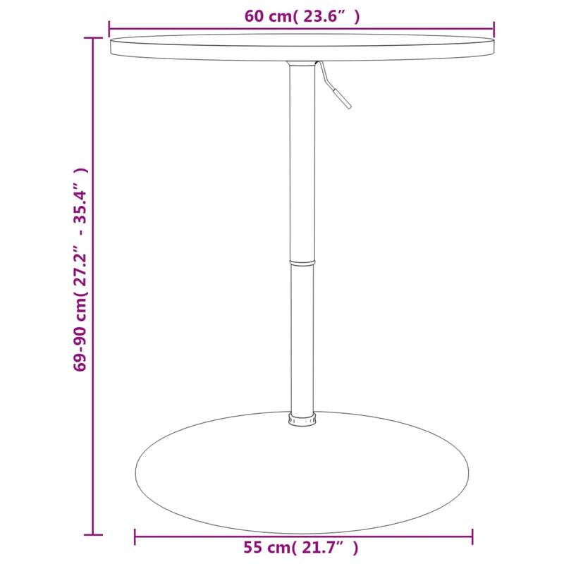vidaXL fehér szerelt fa és krómozott acél bárasztal 60 x 60 x 90 cm