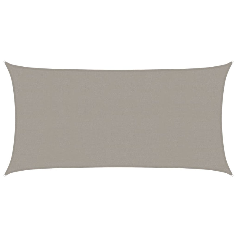 vidaXL világosszürke négyszögletű HDPE napvitorla 160 g/m² 2,5x5 m