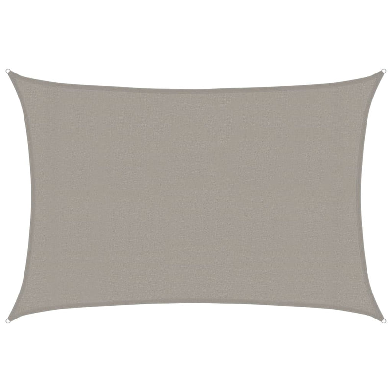 vidaXL világosszürke négyszögletű HDPE napvitorla 160 g/m² 3x4 m