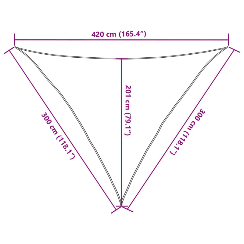 vidaXL világosszürke háromszög alakú HDPE napvitorla 160 g/m² 3x3x4,2m