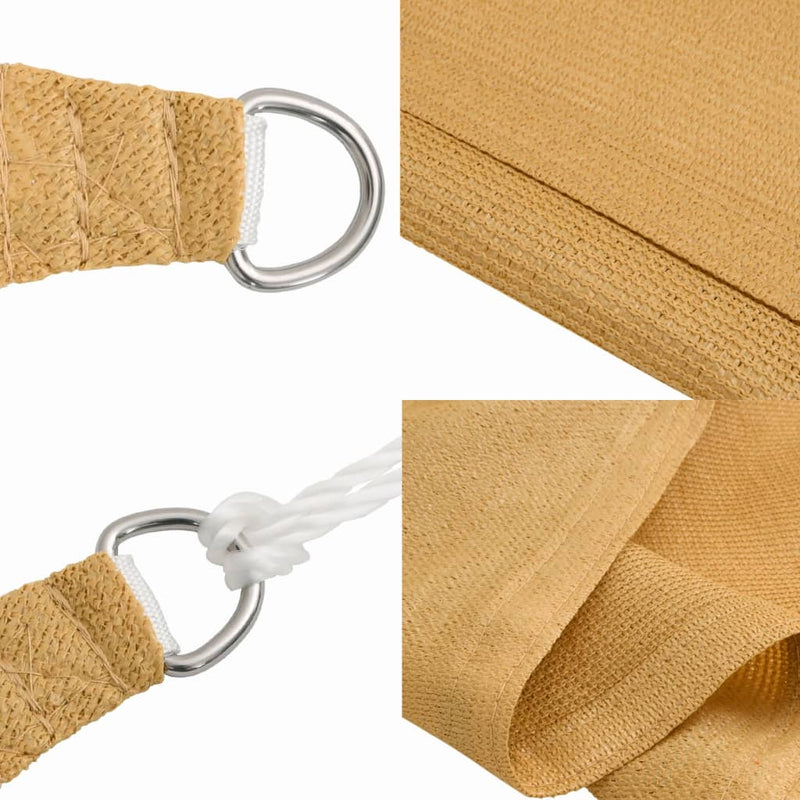 vidaXL homokszínű négyzet alakú HDPE napvitorla 160 g/m² 2,5 x 2,5 m