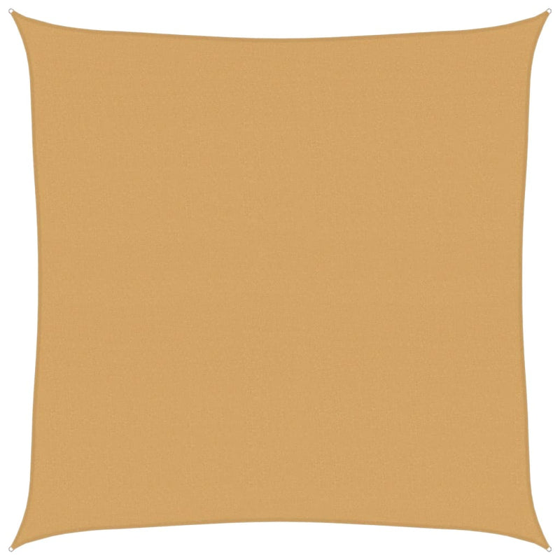 vidaXL homokszínű négyzet alakú HDPE napvitorla 160 g/m² 6 x 6 m