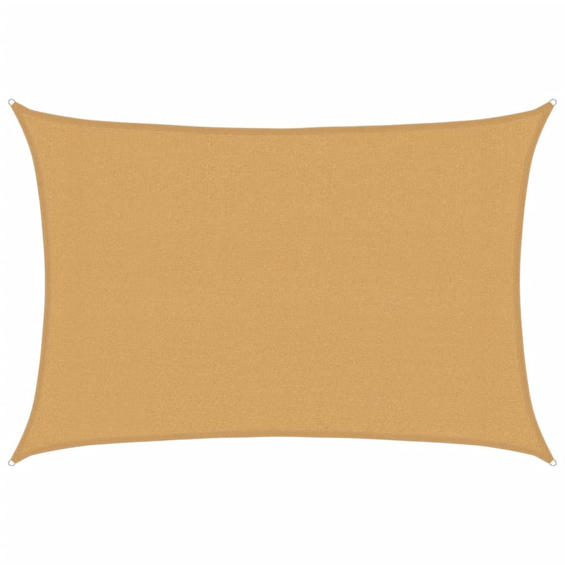 vidaXL homokszínű négyszögletű HDPE napvitorla 160 g/m² 3x4 m