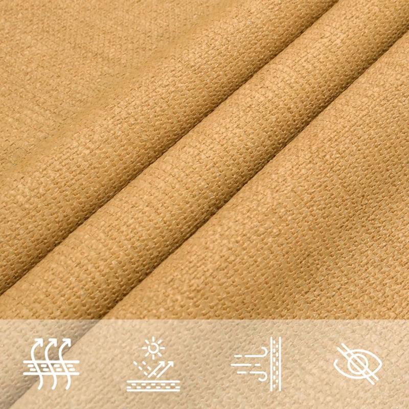 vidaXL homokszínű négyszögletű HDPE napvitorla 160 g/m² 3x4 m