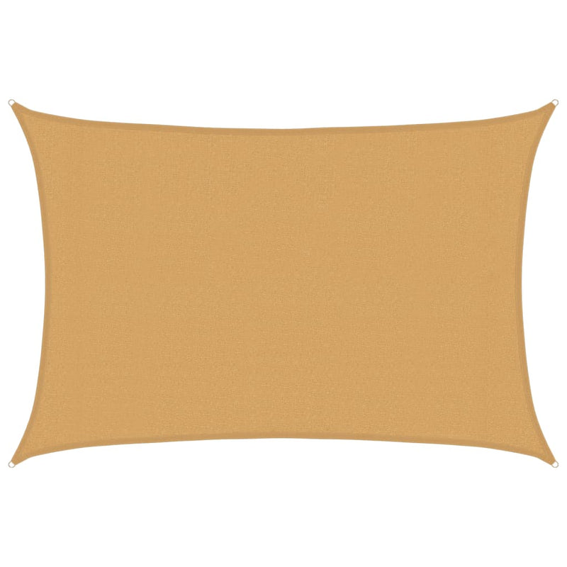 vidaXL homokszínű négyszögletű HDPE napvitorla 160 g/m² 3x5 m