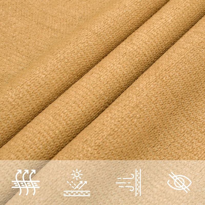 vidaXL homokszínű négyszögletű HDPE napvitorla 160 g/m² 4x5 m