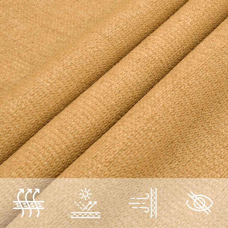 vidaXL homokszínű háromszög alakú HDPE napvitorla 160 g/m² 5x5x6 m