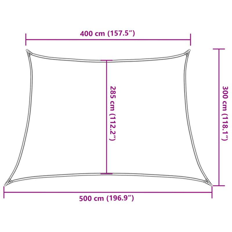 vidaXL világosszürke trapéz alakú HDPE napvitorla 160 g/m² 4/5 x 3 m
