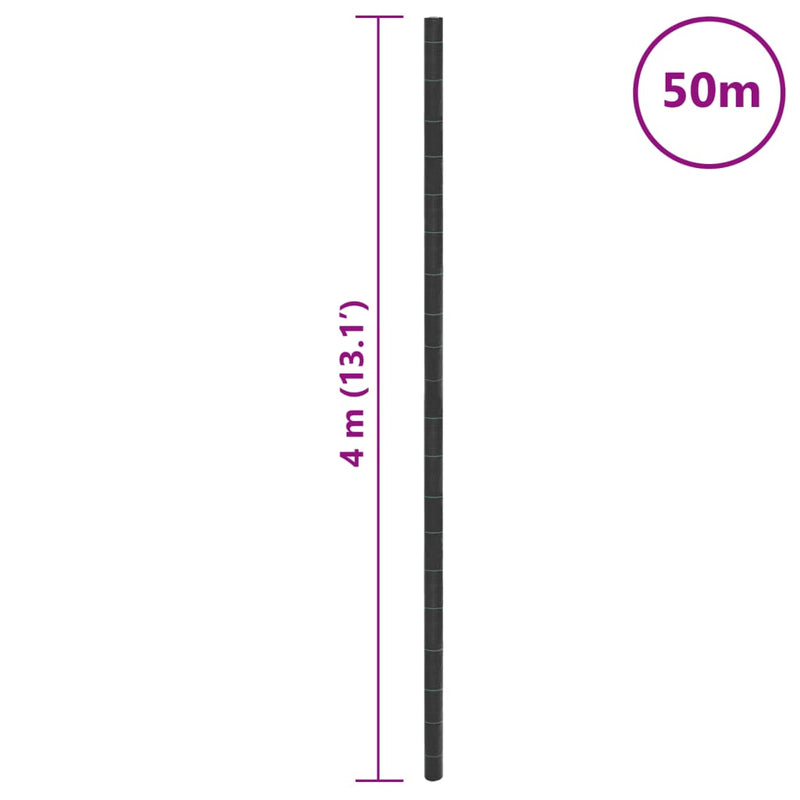 vidaXL fekete PP talajtakaró membrán 4x50 m