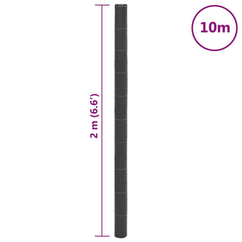 vidaXL fekete PP talajtakaró membrán 2x10 m