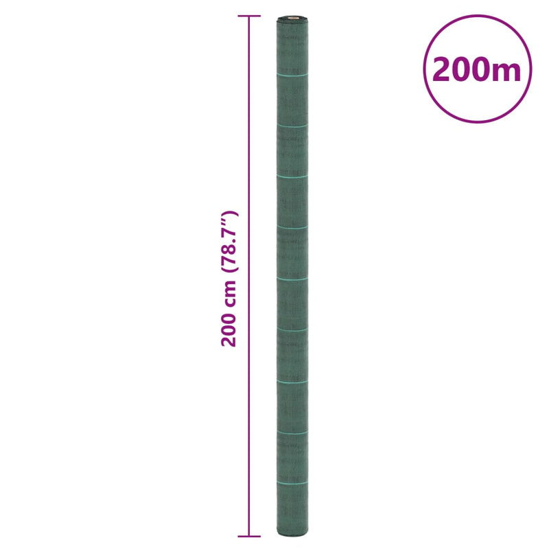 vidaXL zöld PP talajtakaró membrán 2x200 m