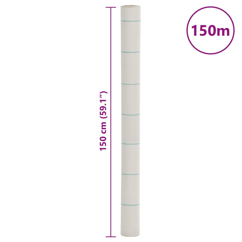 vidaXL fehér PP talajtakaró membrán 1,5x150 m