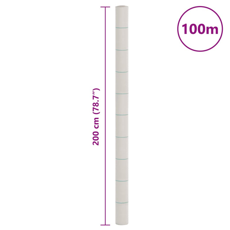 vidaXL fehér PP talajtakaró membrán 2x100 m