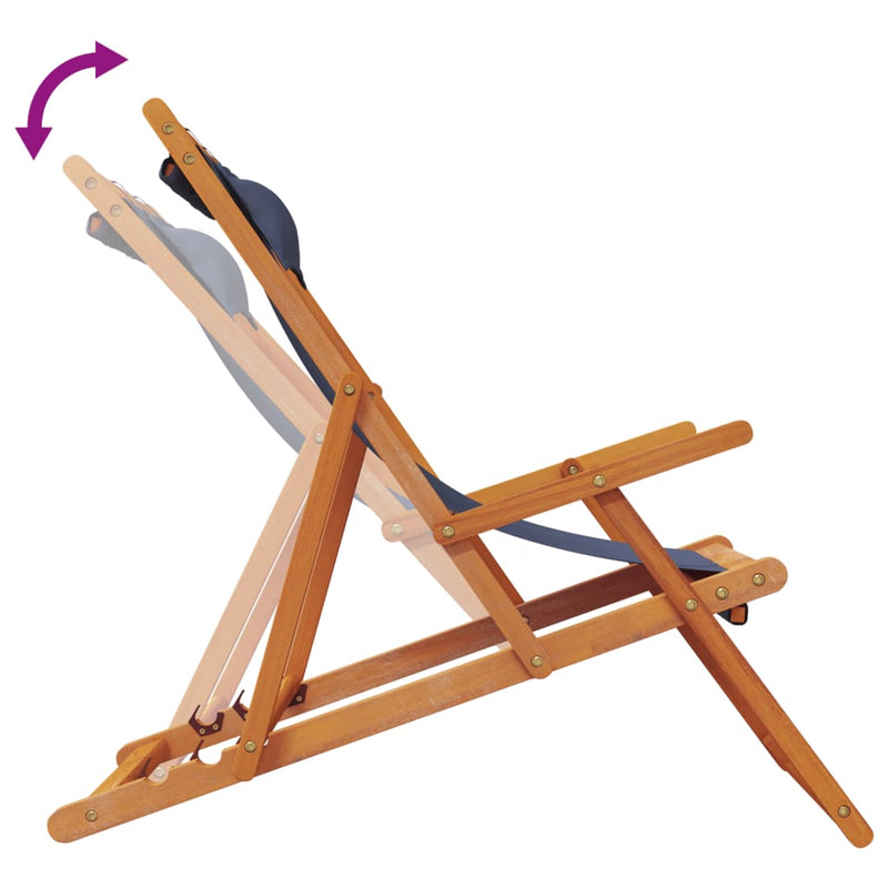 vidaXL 2 db összecsukható kék szövet strandszék