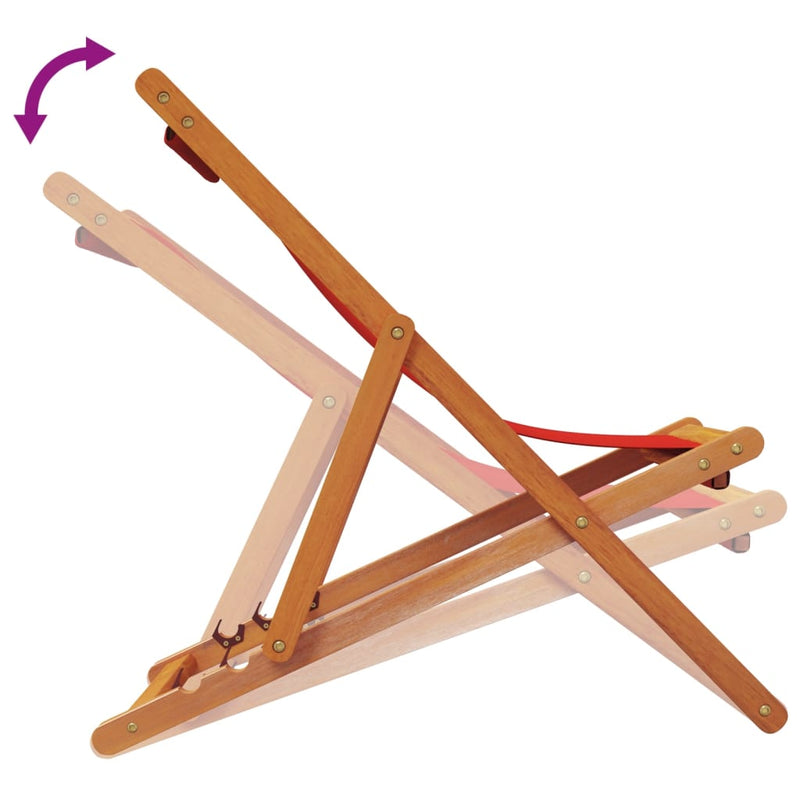 vidaXL 2 db összecsukható piros szövet strandszék