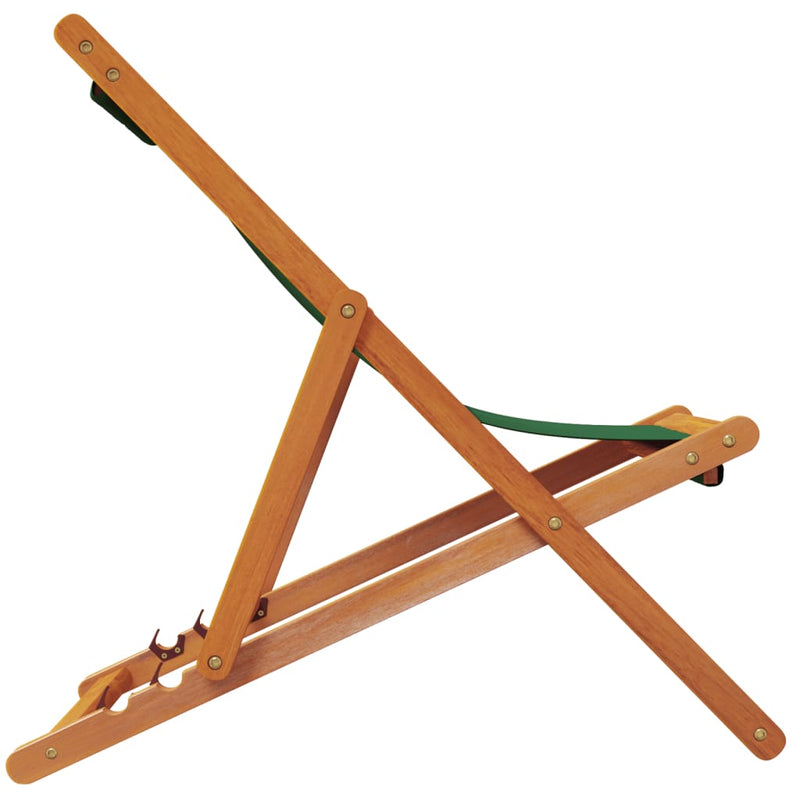 vidaXL 2 db összecsukható zöld szövet strandszék