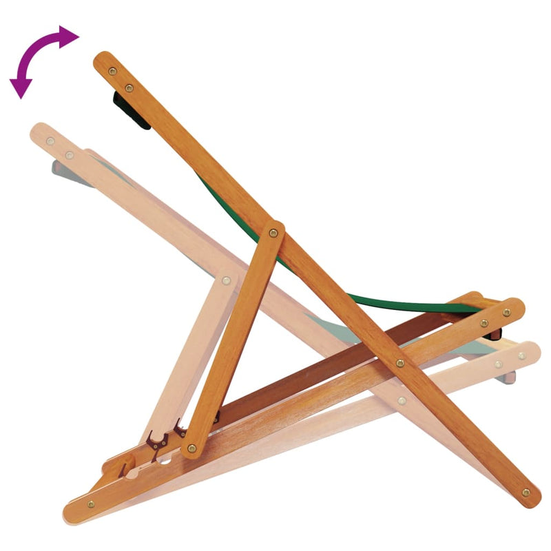 vidaXL 2 db összecsukható zöld szövet strandszék