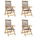 vidaXL 4 db szürke tömör akácfa dönthető kerti szék