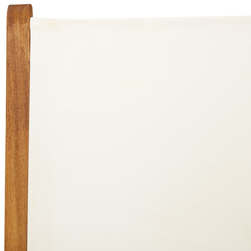 vidaXL 6 db krémfehér szövet és tömör fa dönthető kerti szék