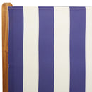 vidaXL 6 db kék és fehér szövet és tömör fa dönthető kerti szék