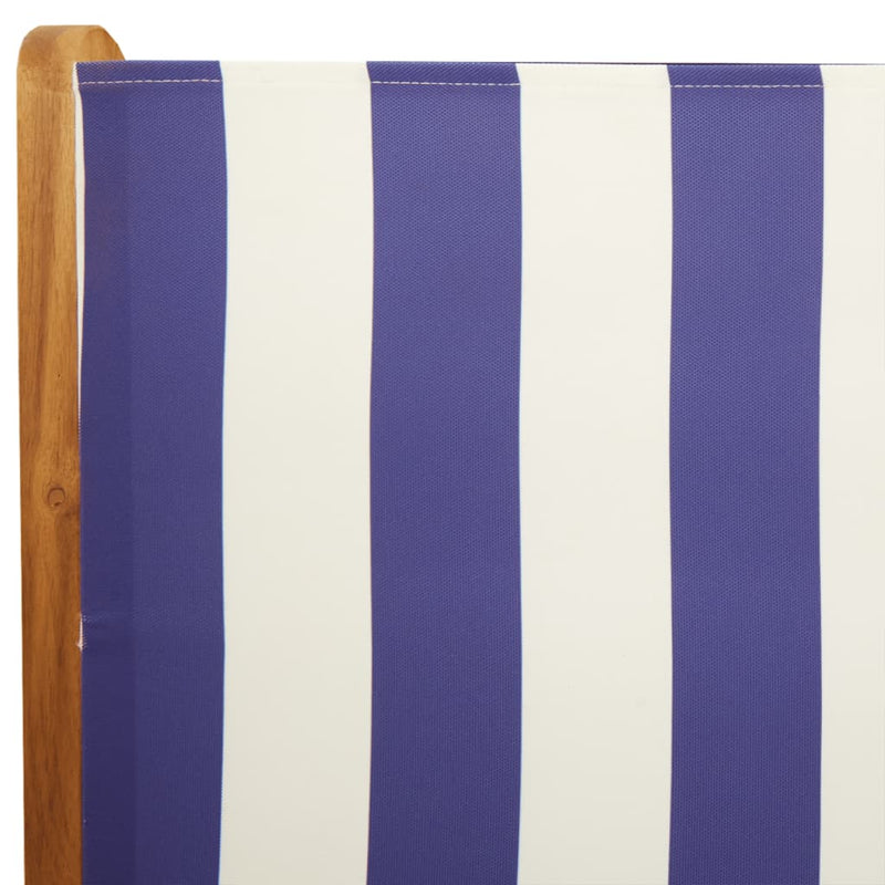 vidaXL 8 db kék és fehér szövet és tömör fa dönthető kerti szék