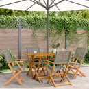 vidaXL 4 db szürke polyrattan és tömör fa összecsukható kerti szék