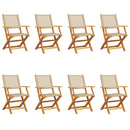 vidaXL 8 db bézs polyrattan és tömör fa összecsukható kerti szék