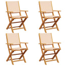 vidaXL 4 db bézs szövet és tömör fa összecsukható kerti szék