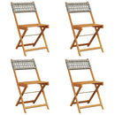 vidaXL 4 db szürke polyrattan és tömör fa összecsukható kerti szék