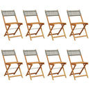 vidaXL 8 db szürke polyrattan és tömör fa összecsukható kerti szék