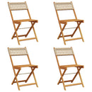 vidaXL 4 db bézs polyrattan és tömör fa összecsukható kerti szék
