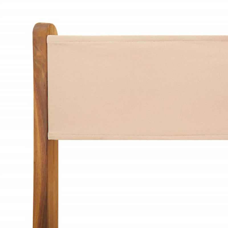 vidaXL 4 db bézs szövet és tömör fa összecsukható kerti szék