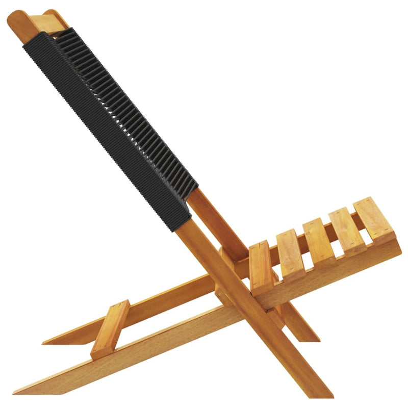 vidaXL 4 db fekete tömör akácfa összecsukható kerti szék