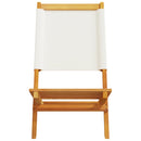 vidaXL 4 db krémfehér szövet és tömör fa összecsukható kerti szék