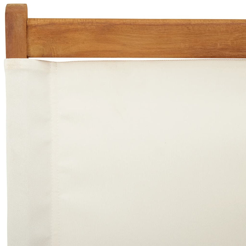 vidaXL 6 db krémfehér szövet és tömör fa összecsukható kerti szék