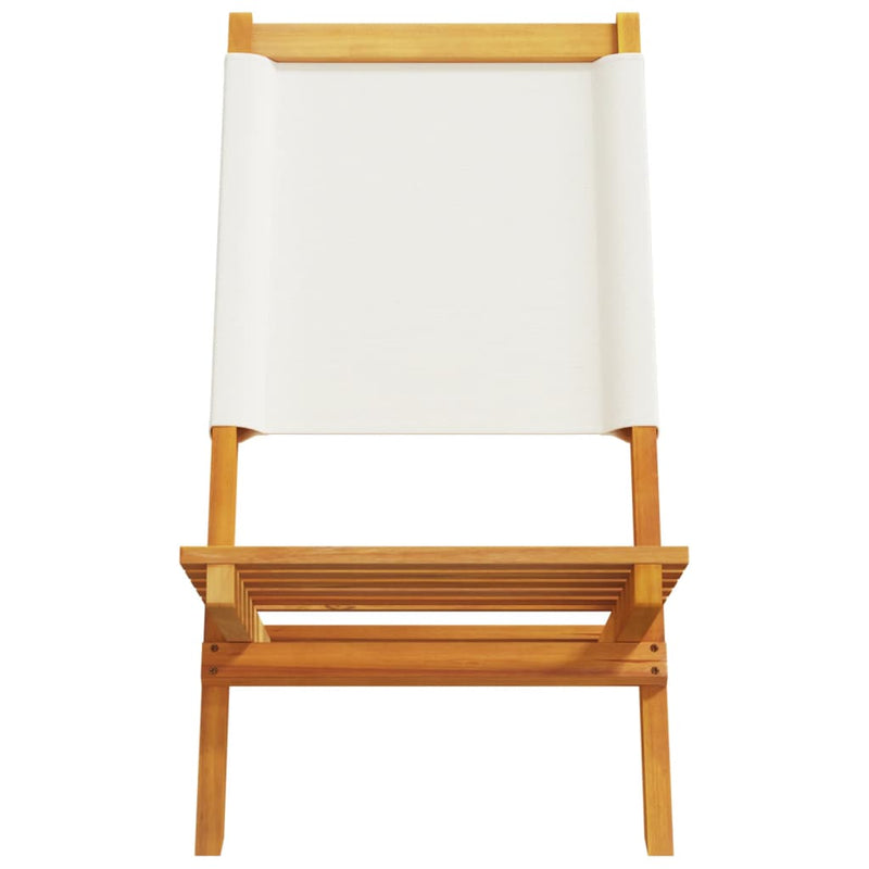 vidaXL 8 db krémfehér szövet és tömör fa összecsukható kerti szék