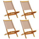 vidaXL 4 db tópszínű szövet és tömör fa összecsukható kerti szék