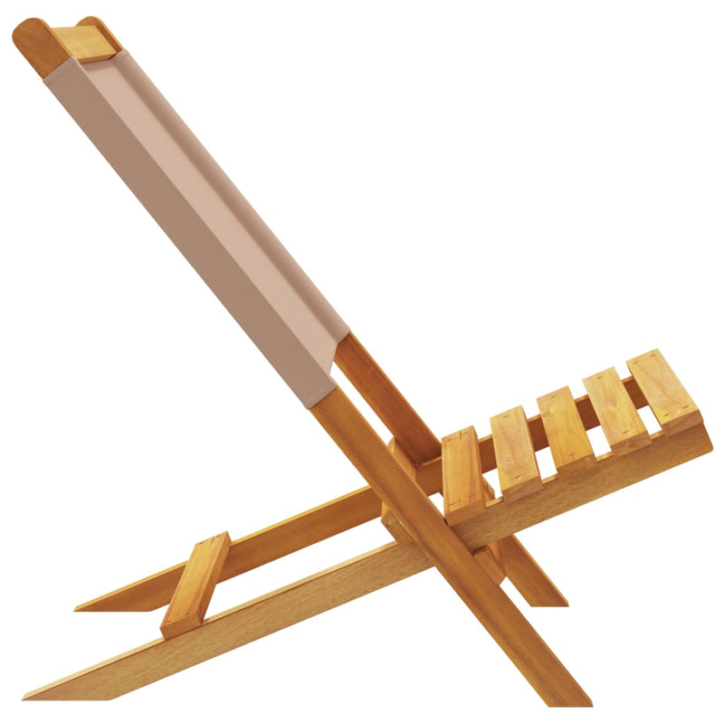 vidaXL 4 db tópszínű szövet és tömör fa összecsukható kerti szék