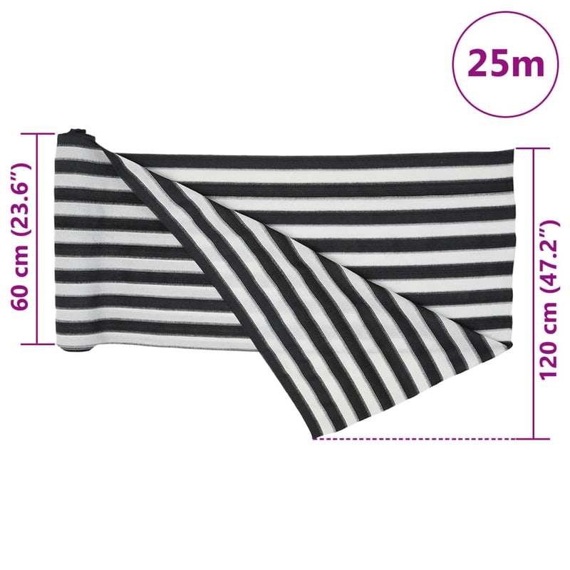 vidaXL antracitszürke és fehér HDPE belátásgátló háló 1,2x25m 150 g/m²