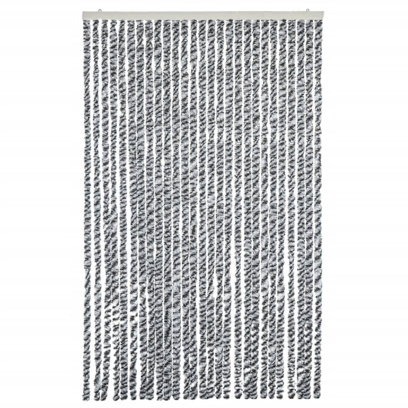 vidaXL szürke és fekete és fehér zsenília rovarfüggöny 118x220 cm