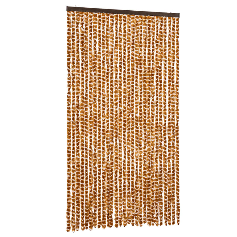 vidaXL okkersárga és fehér zsenília rovarfüggöny 118x220 cm