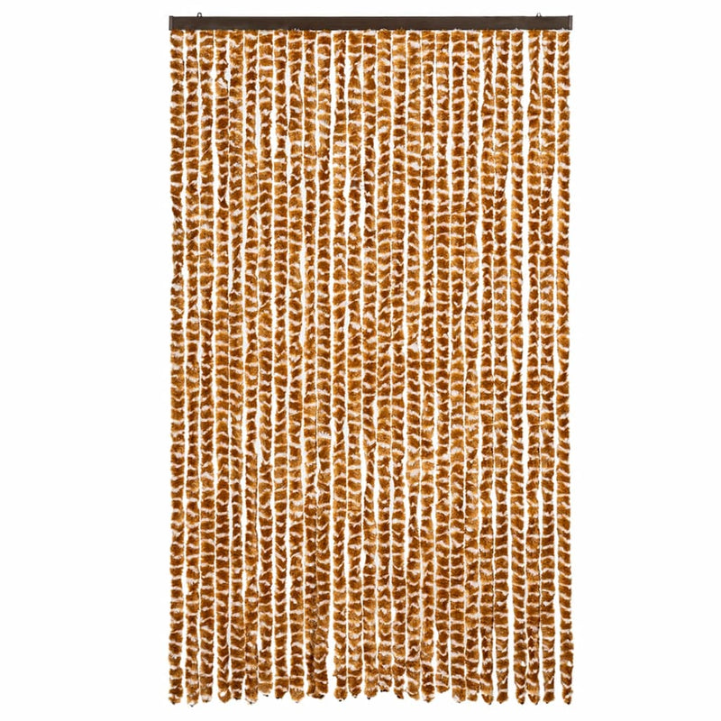 vidaXL okkersárga és fehér zsenília rovarfüggöny 118x220 cm