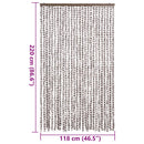 vidaXL tópszínű és fehér zsenília rovarfüggöny 118x220 cm