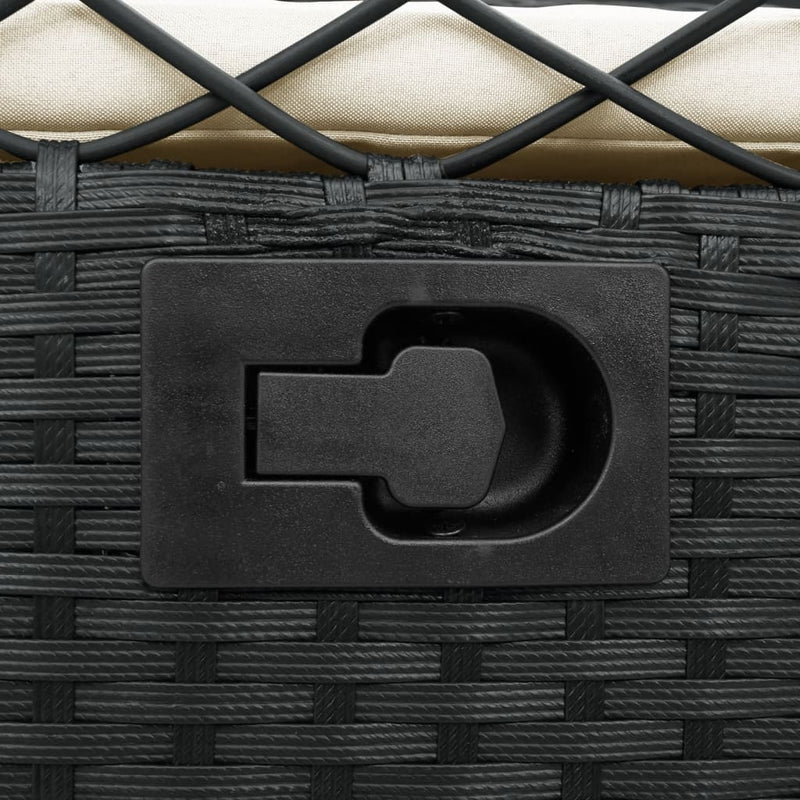 vidaXL 2 db fekete polyrattan dönthető kerti szék