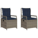 vidaXL 2 db szürke polyrattan dönthető kerti szék