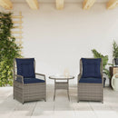 vidaXL 2 db szürke polyrattan dönthető kerti szék