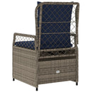 vidaXL 2 db szürke polyrattan dönthető kerti szék
