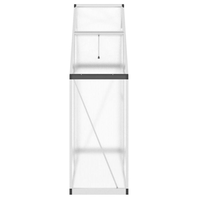 vidaXL ezüstszínű alumínium melegház alapvázzal 169 x 58 x 195 cm