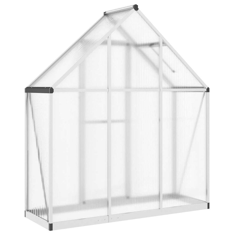 vidaXL ezüstszínű alumínium melegház alapvázzal 169 x 58 x 195 cm