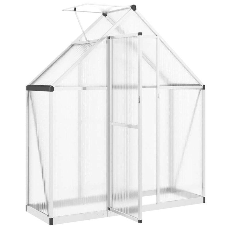 vidaXL ezüstszínű alumínium melegház alapvázzal 169 x 58 x 195 cm